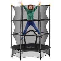 KINDERTRAMPOLIN - Schwarz, Kunststoff/Metall (140/140cm) - HOMCOM