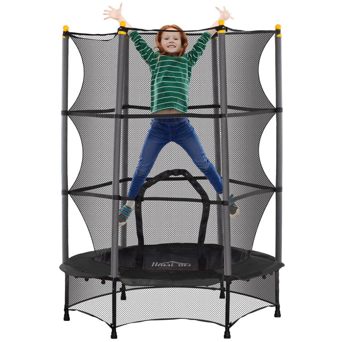 KINDERTRAMPOLIN - Schwarz, Kunststoff/Metall (140/140cm) - HOMCOM