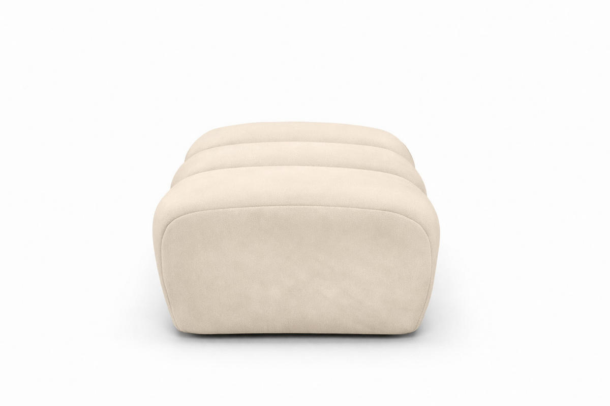 POUF modular, Veloursstoff Bluvel, Creme, CROISSANT - Creme, Holz (105/44/70cm) - Kaiser Möbel