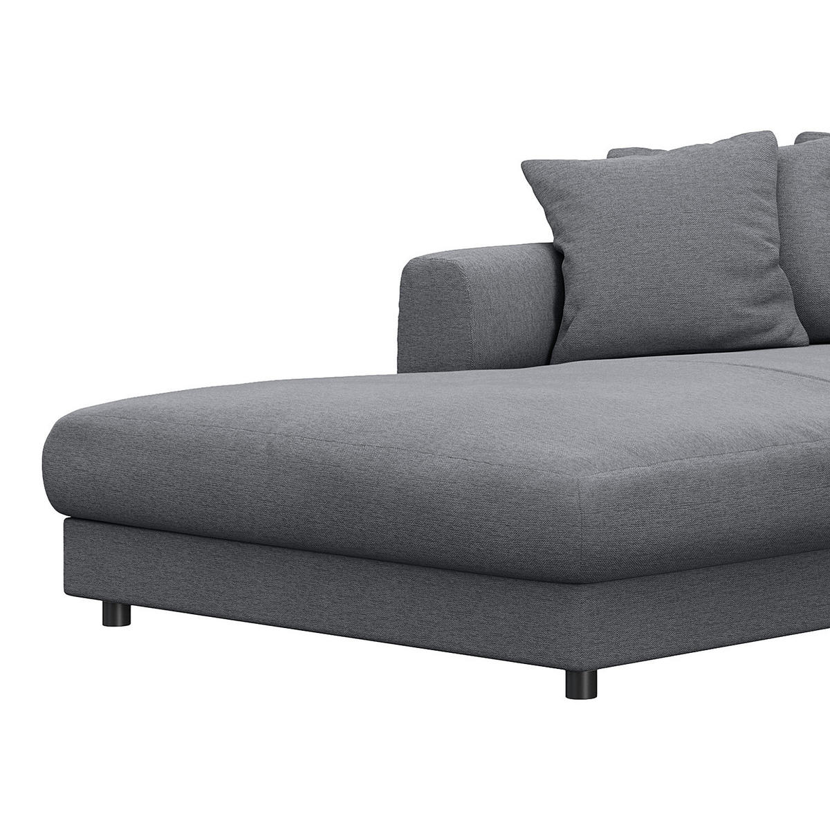 ECKSOFA mit Longchair - Schwarz/Grau, Kunststoff/Textil (238/183cm) - home24
