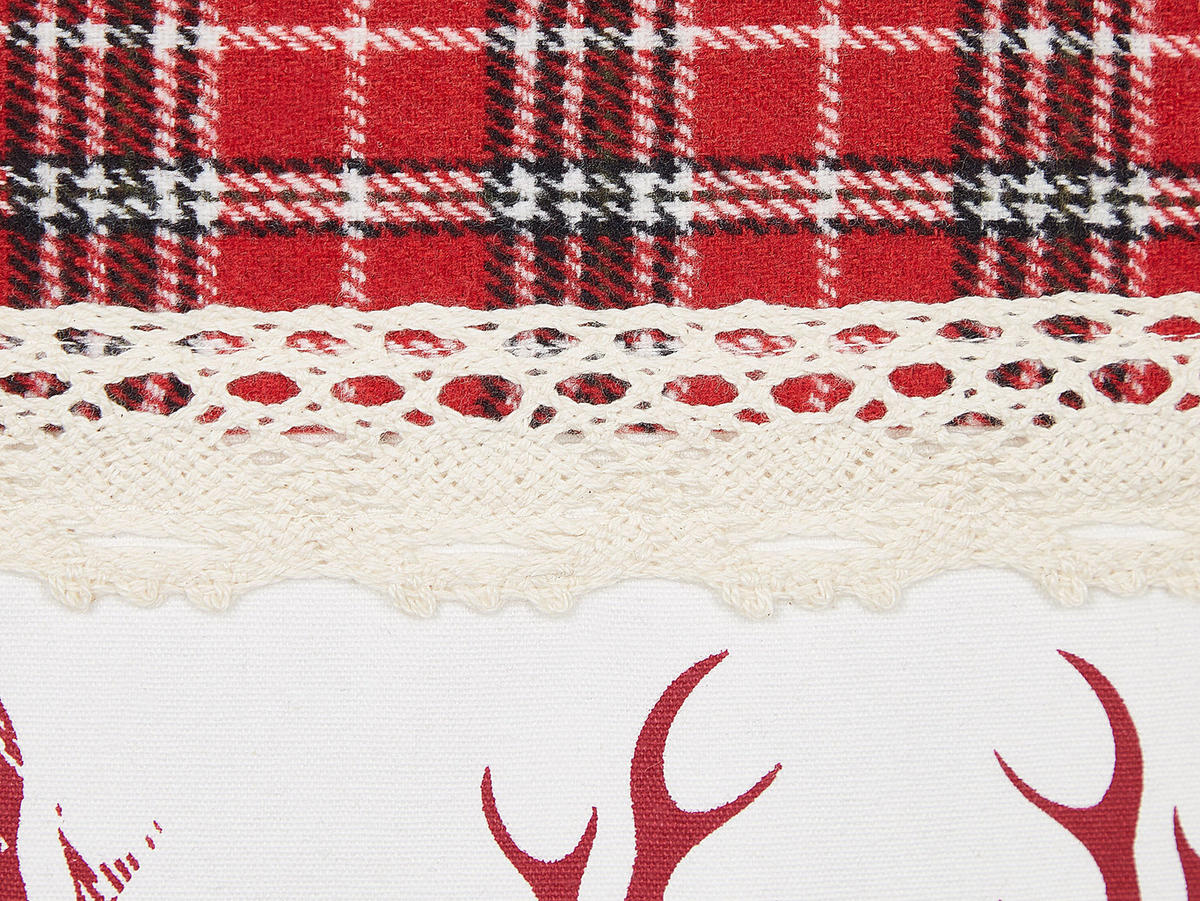 DEKOKISSEN 2er-Set Rot 45/45 cm Robbie - Rot, Naturmaterialen/Textil (45/45cm) - Beliani