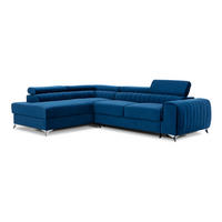 ECKSOFA Laurence mit Schlaffunktion & Bettkasten – 278 x 205 cm, verstellbare Kopfstützen - Blau, Kunststoff (278/205cm) - Wohnideebilder