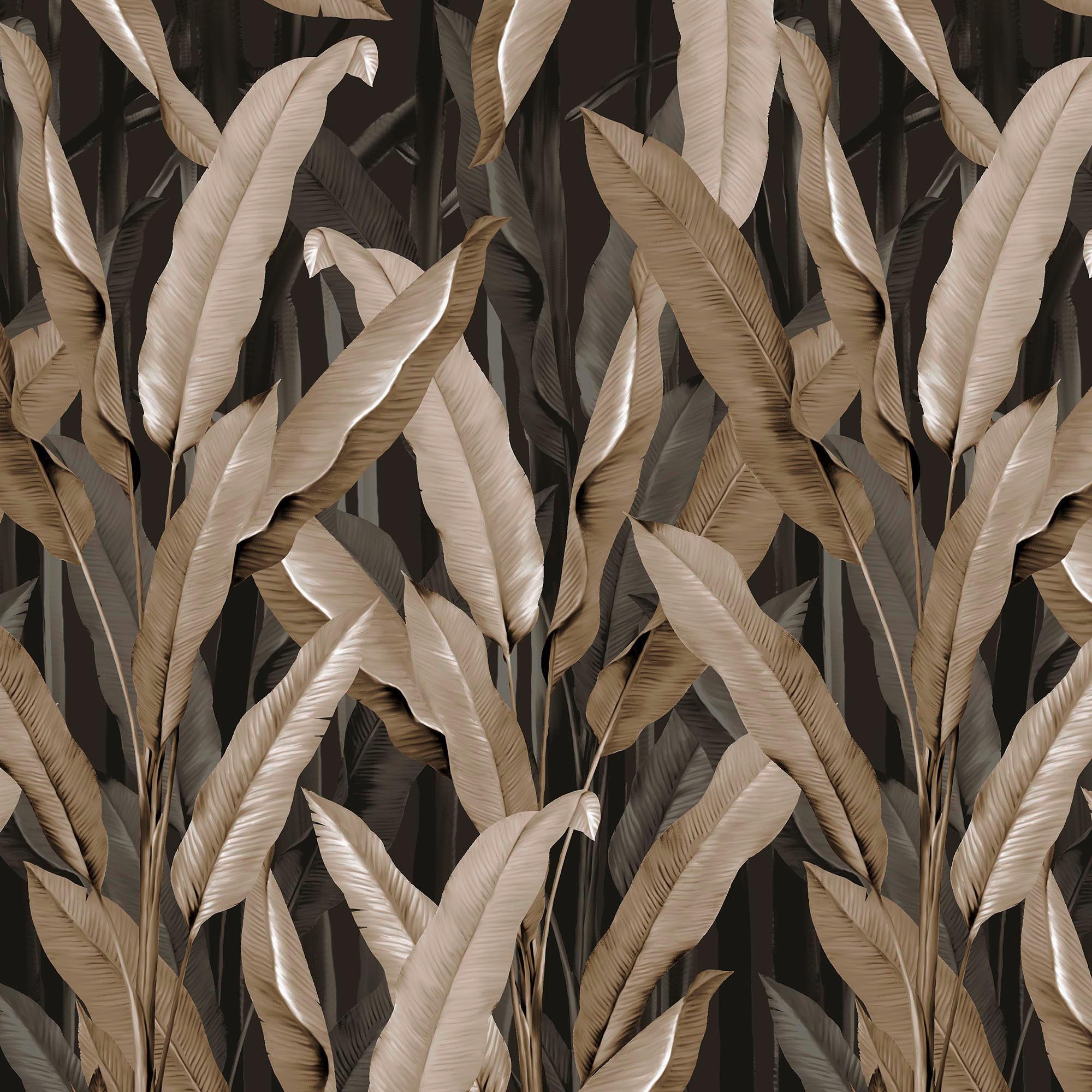 TAPETE Banana Leaf - Schwarz, Papier/Kunststoff (280/400cm) - Art for the Home