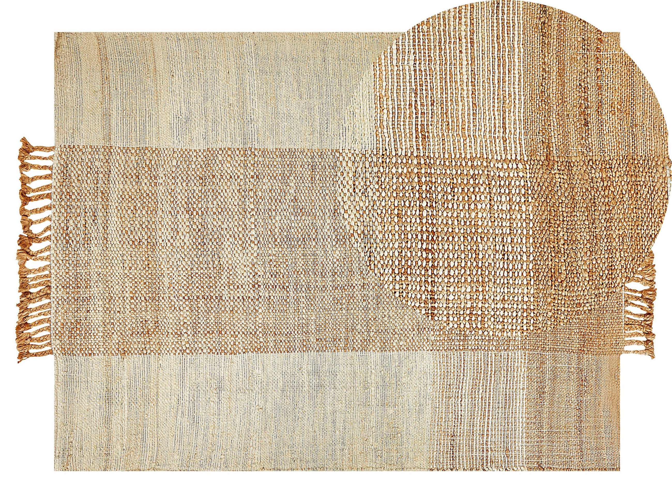 TEPPICH geflochten Hamzalar 200/140 cm - Beige, Naturmaterialen (140/200cm) - Beliani