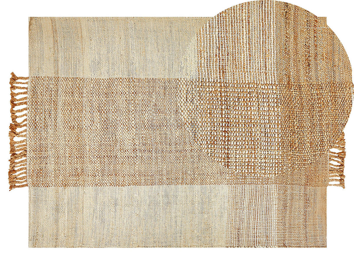 TEPPICH geflochten Hamzalar 200/140 cm - Beige, Naturmaterialien (140/200cm) - Beliani