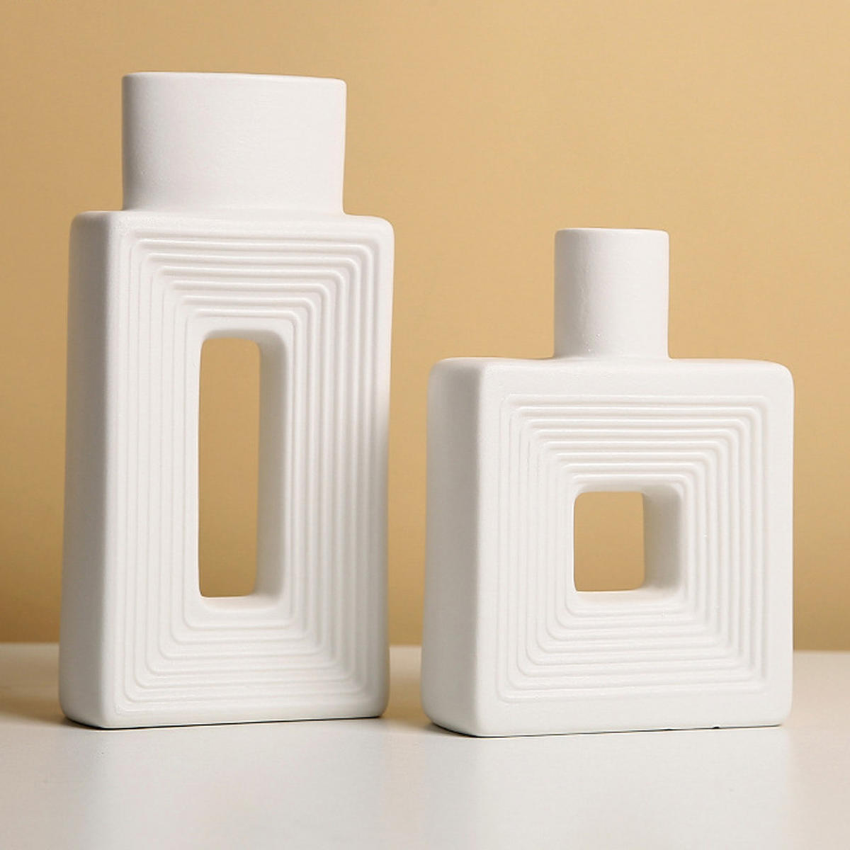 VASE 13,5 x 6,27 cm Keramik - Weiß, Kunststoff (27cm) - LIBRATON