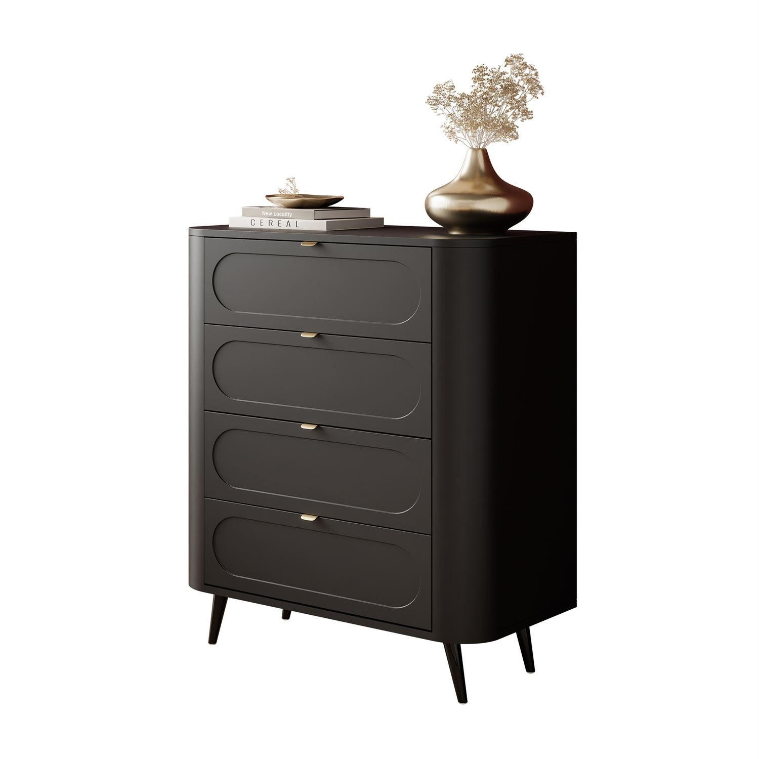 Lookway Kommode Schwarz 78x91x40 cm