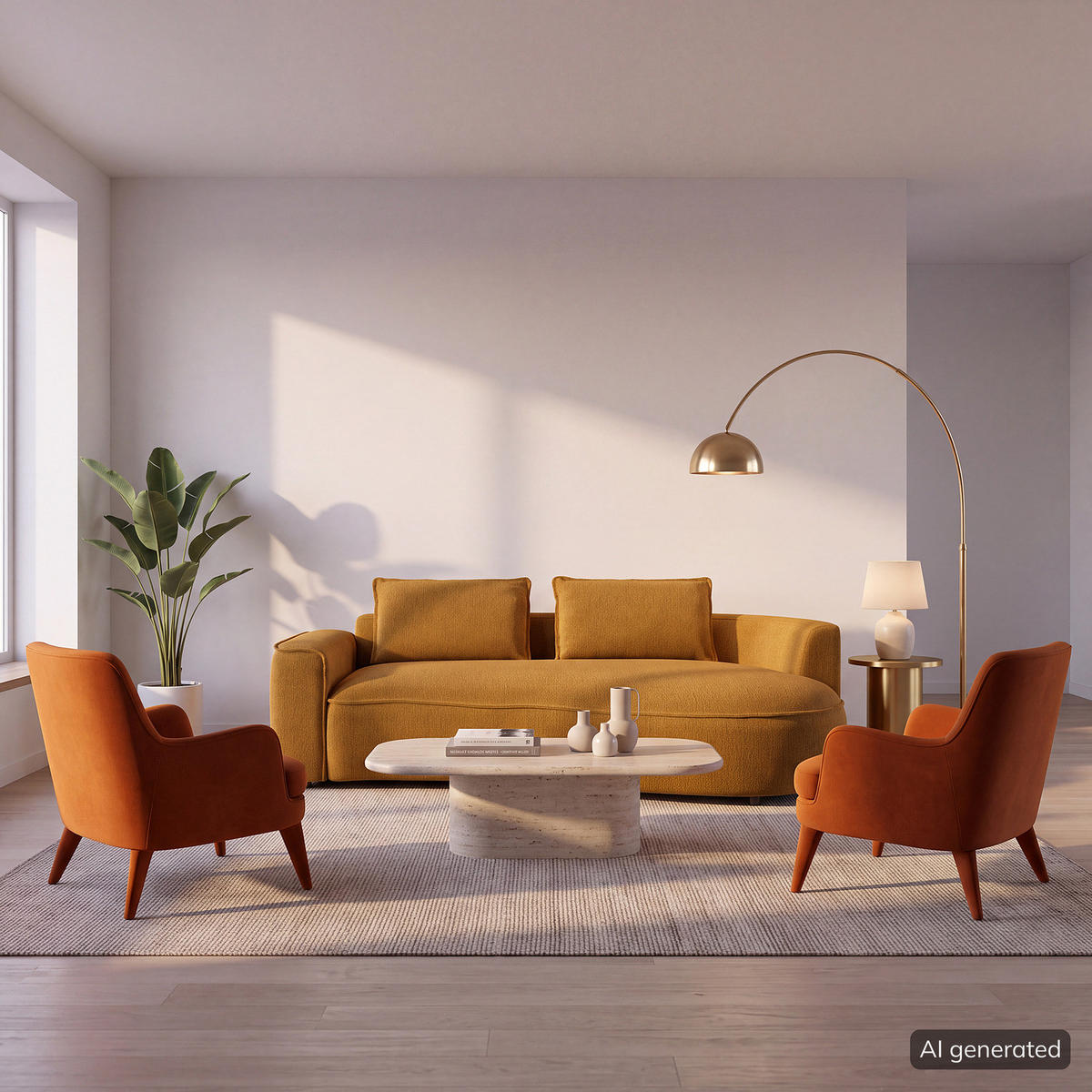 2,5-SITZER SOFA - Schwarz/Orange, Kunststoff/Textil (217/82/146cm) - home24