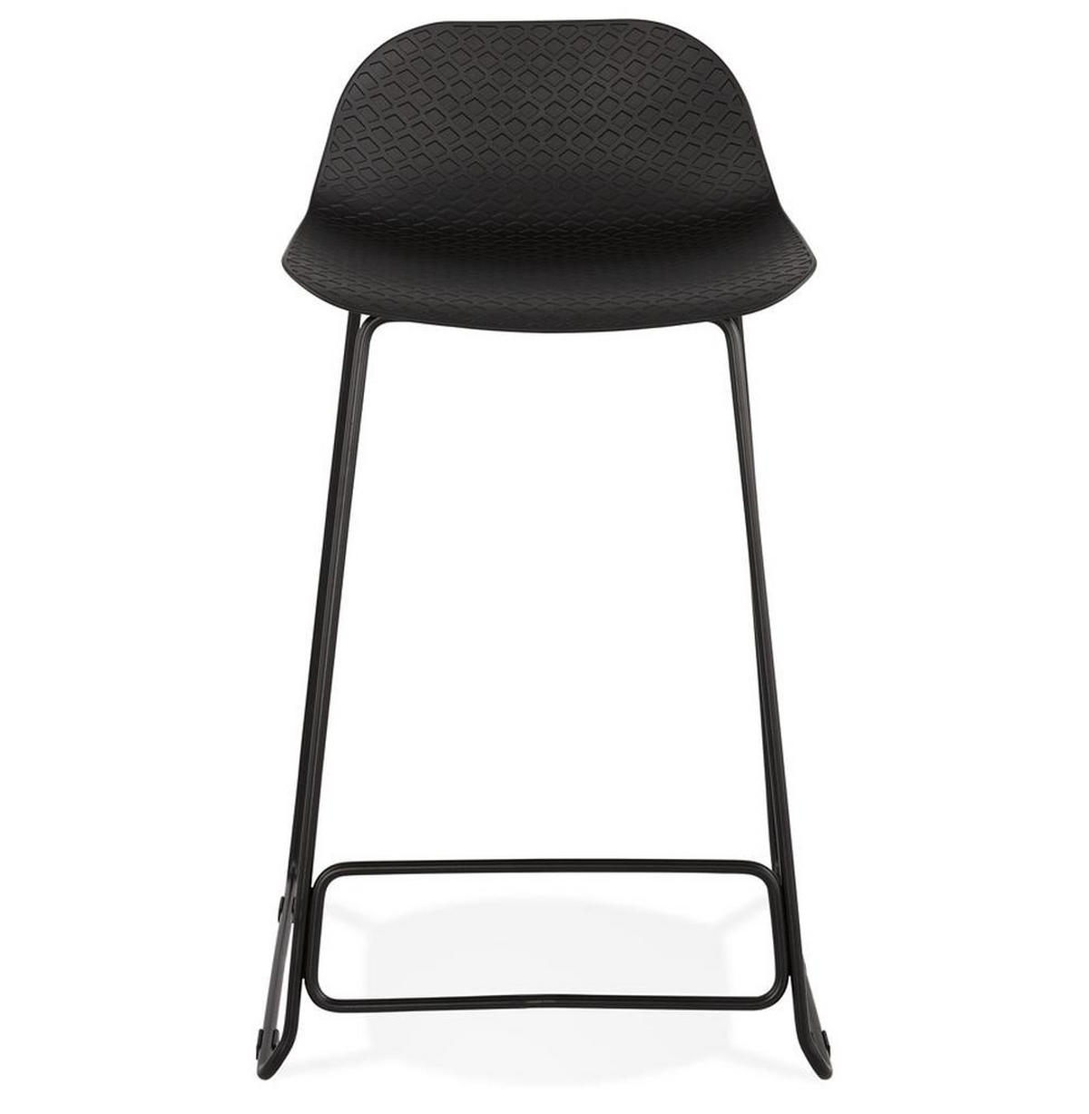 SITZHOCKER Kunststoff Metallgestell Sitzhöhe 66cm Industriedesign JORALI MINI, Schwarz 48x53x85 cm - Schwarz, Kunststoff/Metall (48/85/53cm) - KADIMA DESIGN