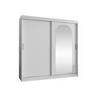 SCHWEBETÜRENSCHRANK Selfie 200 cm mit Schubladen - Silberfarben/Weiß, Holzwerkstoff/Kunststoff (200/200/62cm) - MIRJAN24