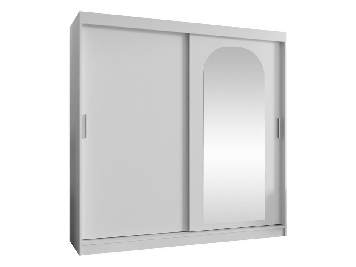 SCHWEBETÜRENSCHRANK Selfie 200 cm mit Schubladen - Silberfarben/Weiß, Holzwerkstoff/Kunststoff (200/200/62cm) - MIRJAN24