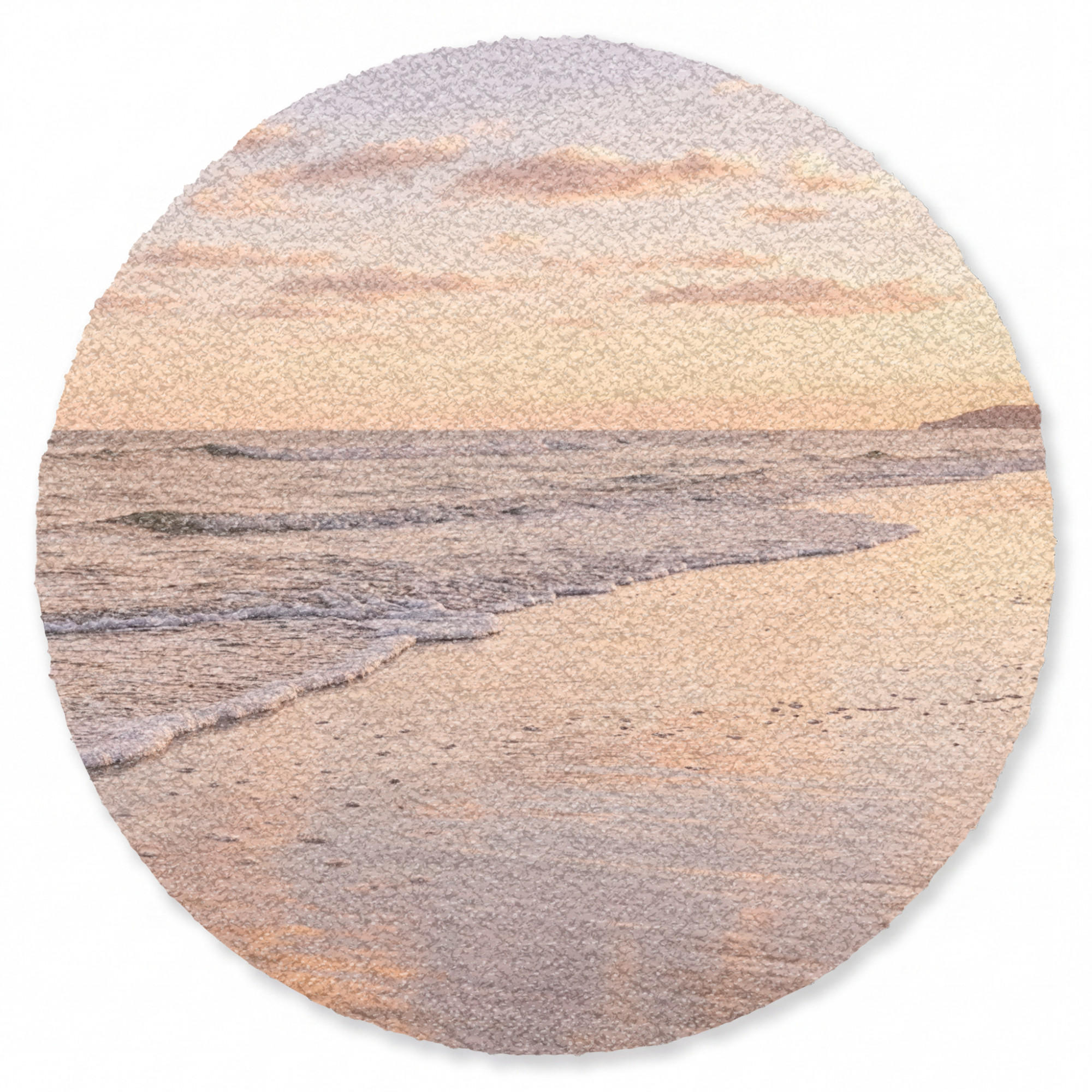 TEPPICH - Strand - Brandung - Wolken - 90x90 cm - Hellrosa, Kunststoff/Textil (90/0.4cm) - OnlyWow