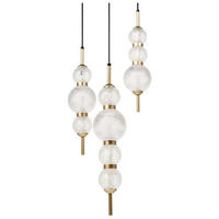LUSTRĂ SUSPENDATĂ aurie Aras - auriu/transparent, sticlă (30/30/130cm) - Beliani