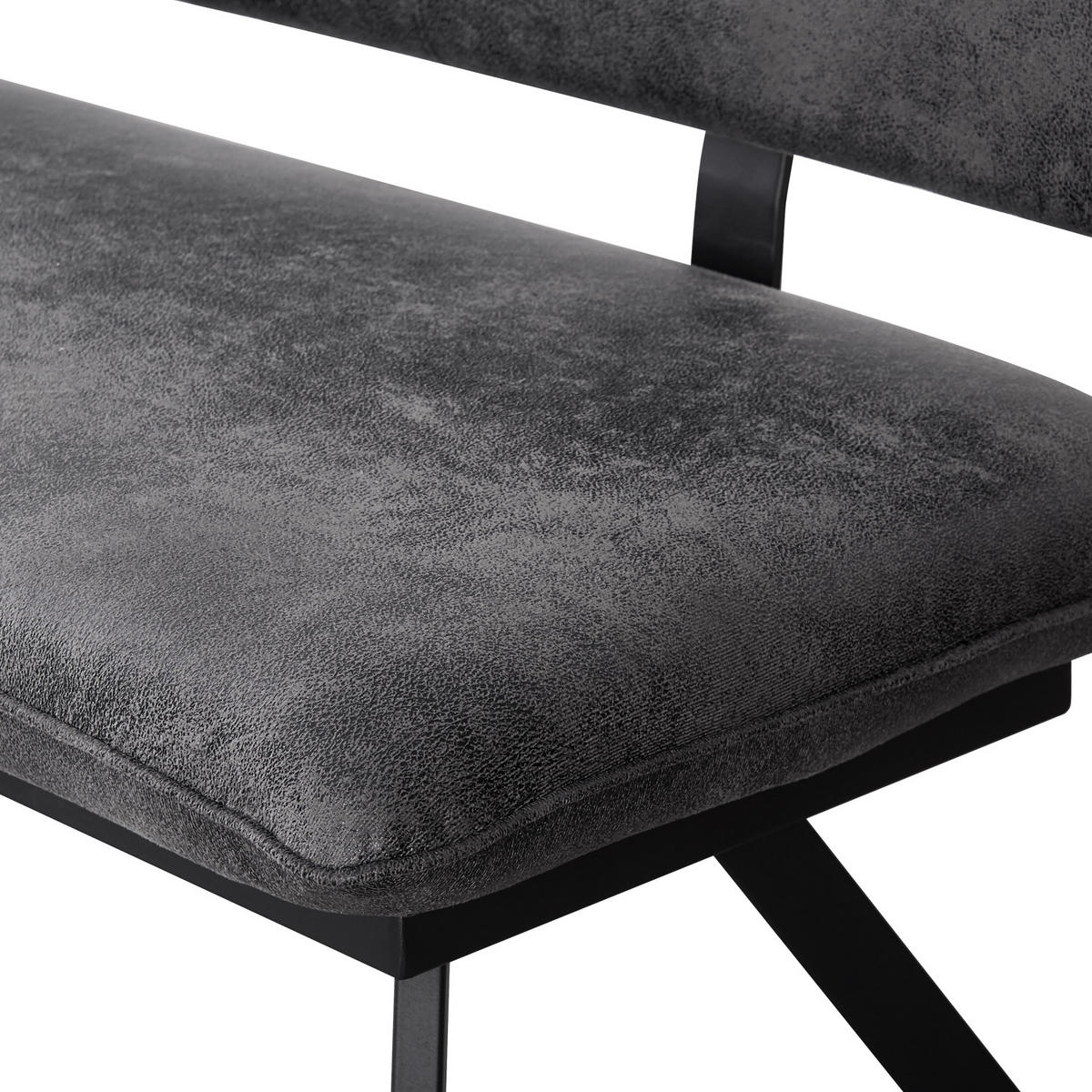 SITZBANK JUNA 140/57/86 cm Anthrazit - Anthrazit, Textil/Metall (140/86/57cm) - B&D Home