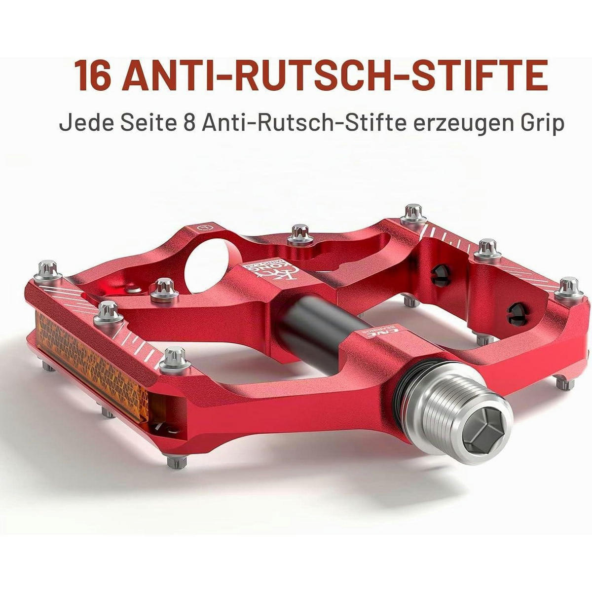 FAHRRADPEDALE Plattformpedale mit Reflektoren Rot - Rot, Metall (9.8/2/11.7cm)