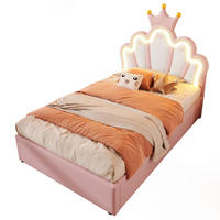 POLSTERBETT mit Bettkasten und LED-Lichtband 90x200 cm PU Rosa - Pink, Metall (90/200cm) - Beauniv