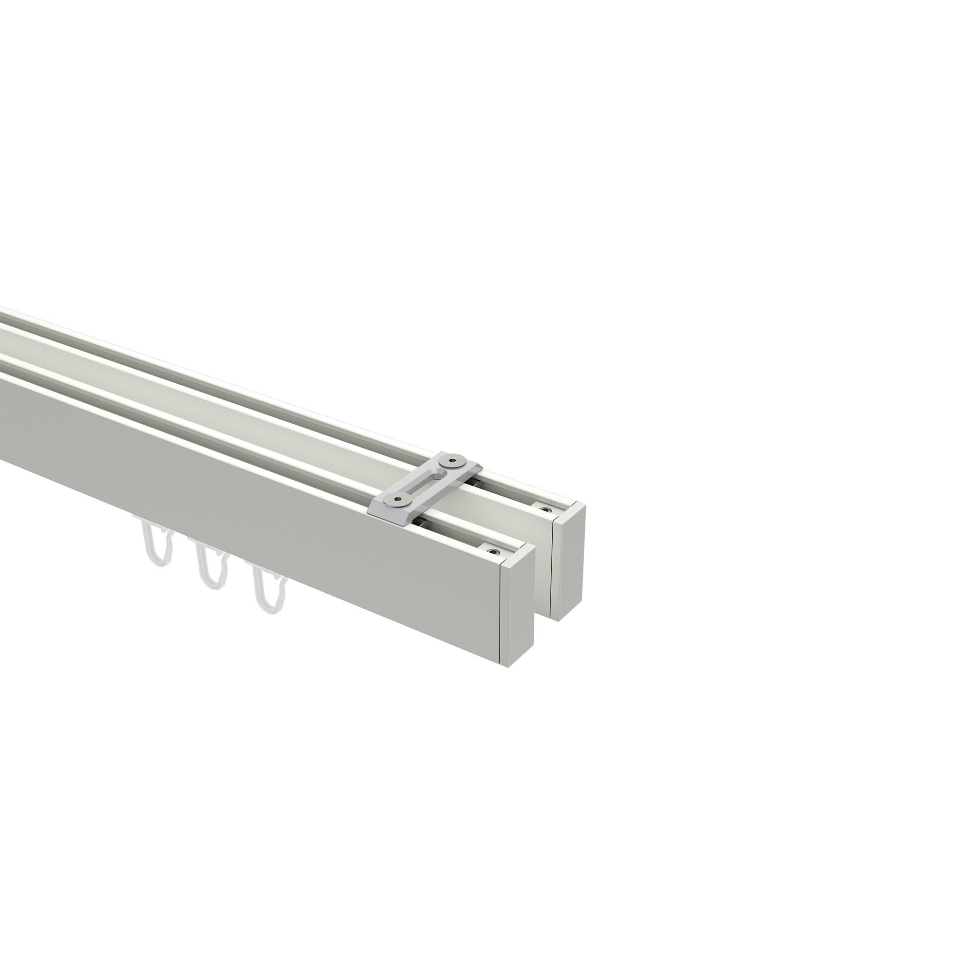 INNENLAUF-GARDINENSTANGEN-SET Smartline Paxo 100 cm, 2-läufig, 14x35 mm Weiß - Weiß, Metall (100cm) - INTERDECO