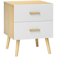 NACHTSCHRANK DE-12948 2 Schubladen, modern Eiche - Eichefarben, Holzwerkstoff (40/50/40cm) - ComfortXL