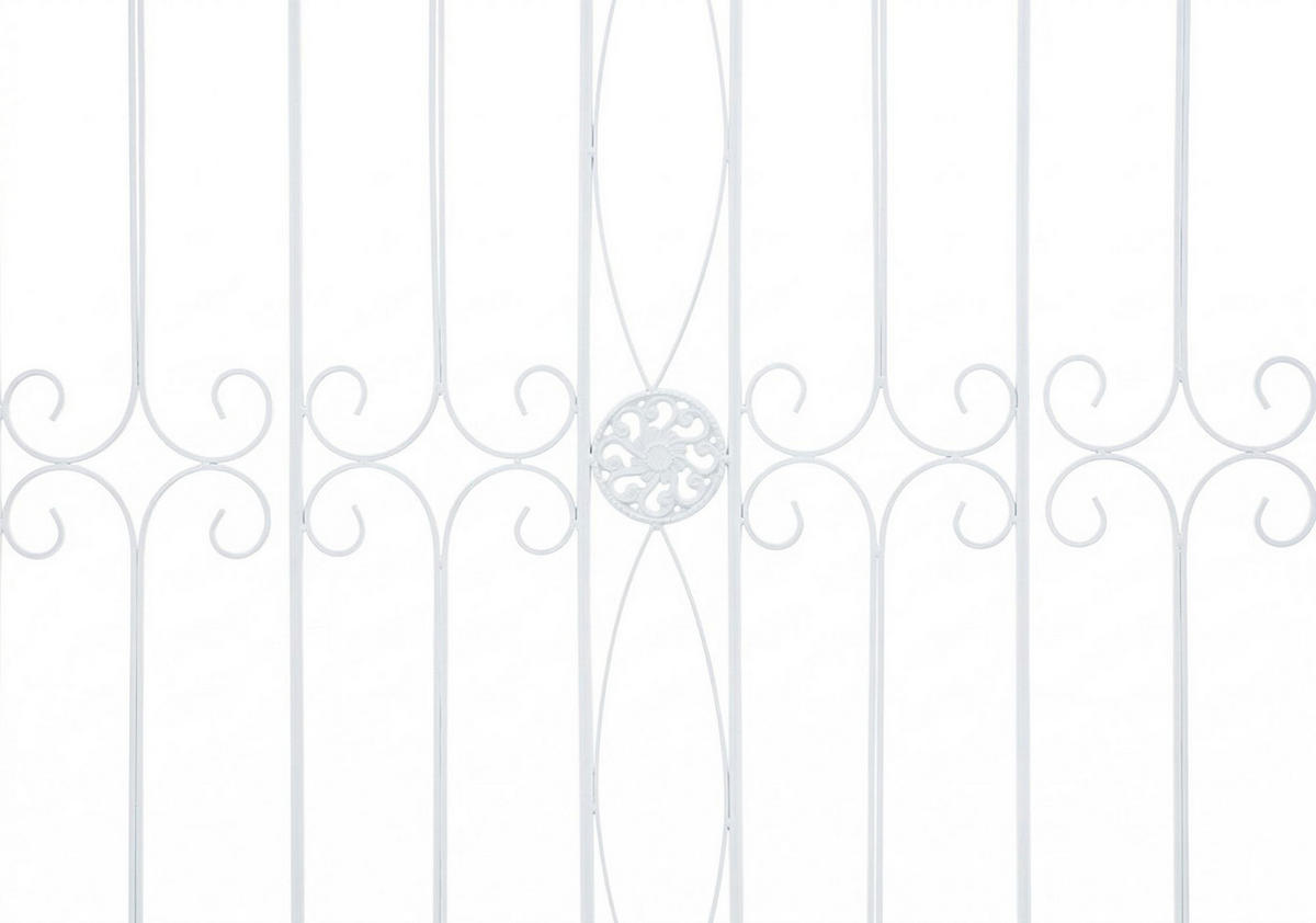 GARTENZAUN Linus Antik 124x1x116cm Metall Weiß Steckzaun - Weiß Hochglanz, Metall (124/116cm) - DELUKE