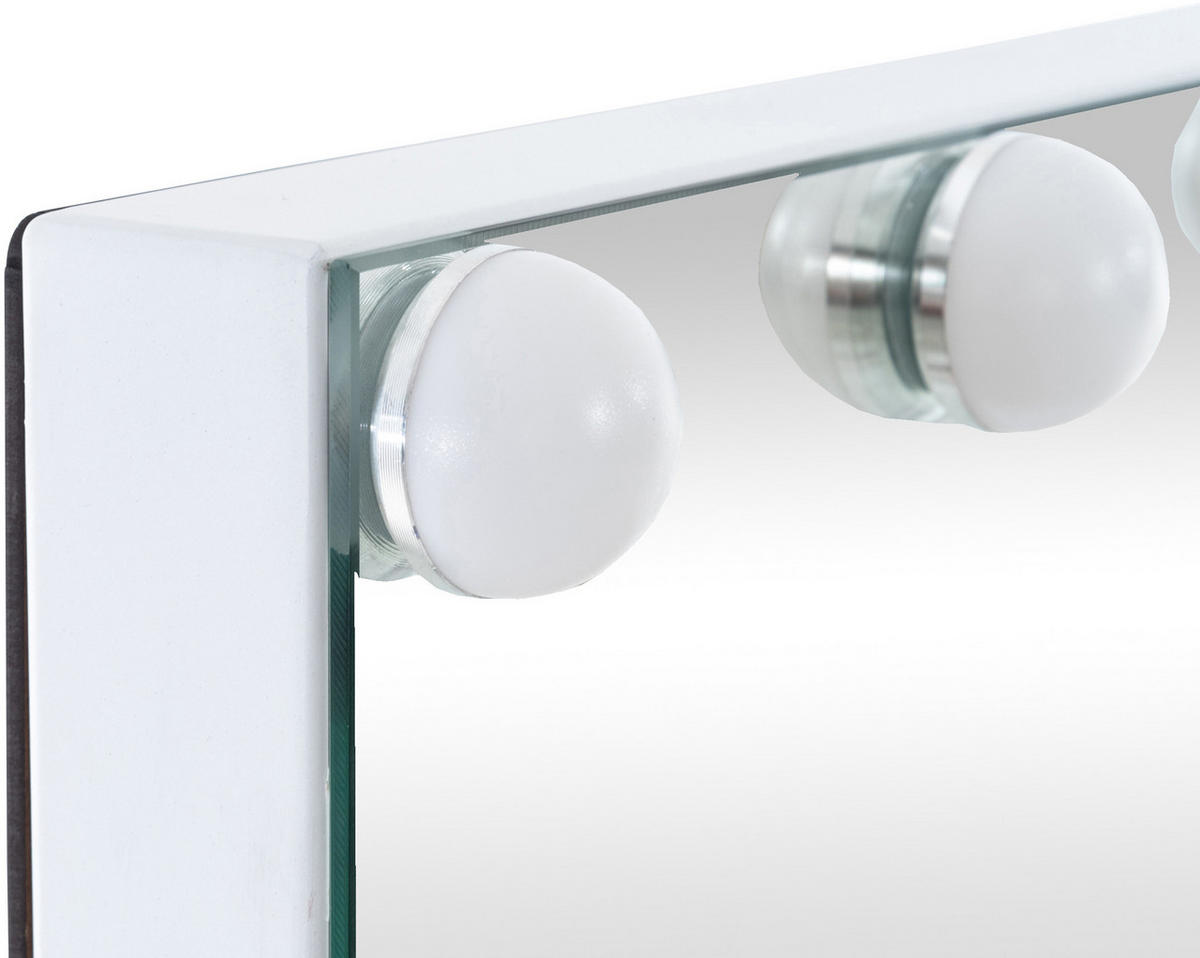 SCHMINKSPIEGEL eckig 43/12/61 cm Kunststoff Weiß - Weiß, Kunststoff (43/61/12cm) - CLP