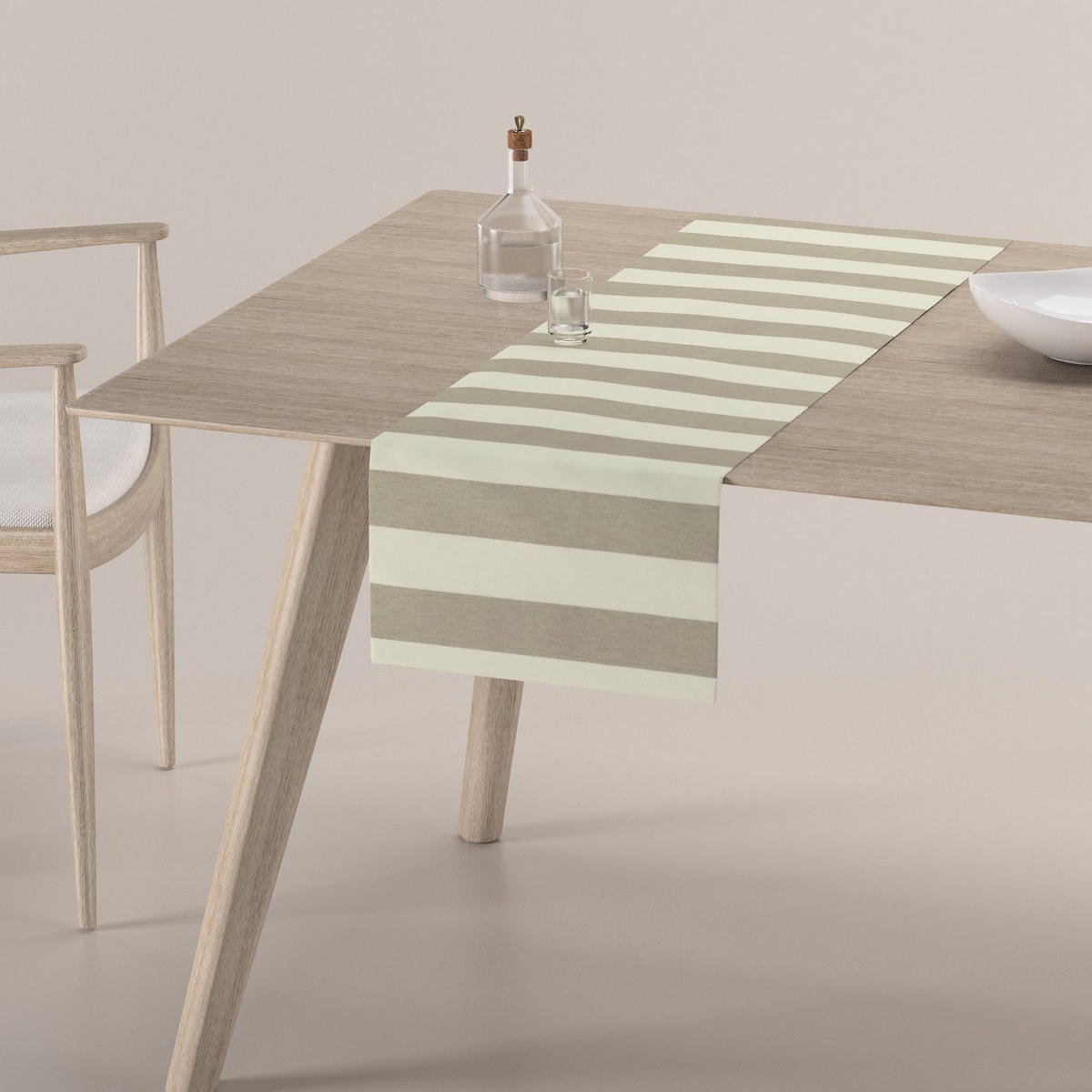 TISCHLÄUFER Quadro, weiß und beige, 40x130 cm - Beige, Textil (40/130cm) - Dekoria
