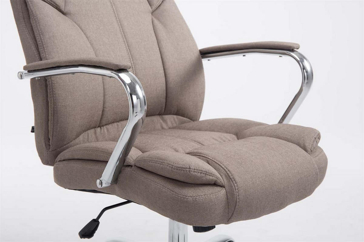 BÜROSTUHL Xavier Two, Stoffbezug Taupe - Taupe, Textil/Metall (62/125/70cm) - TPFLiving