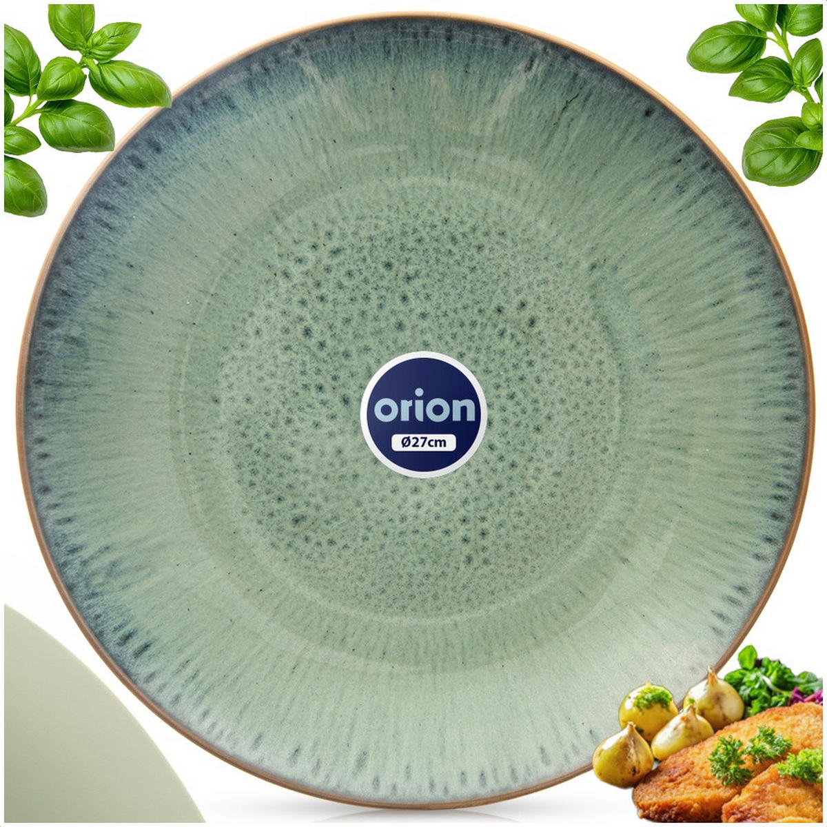 SPEISETELLER Glaze flach grün - Grün, Keramik (27/27/3.5cm) - Orion 