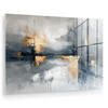 ACRYLGLASBILD Kunst - Grau - Gold - Abstrakt 120x80 cm - Dunkelgrau, Glas (120/80cm) - MuchoWow