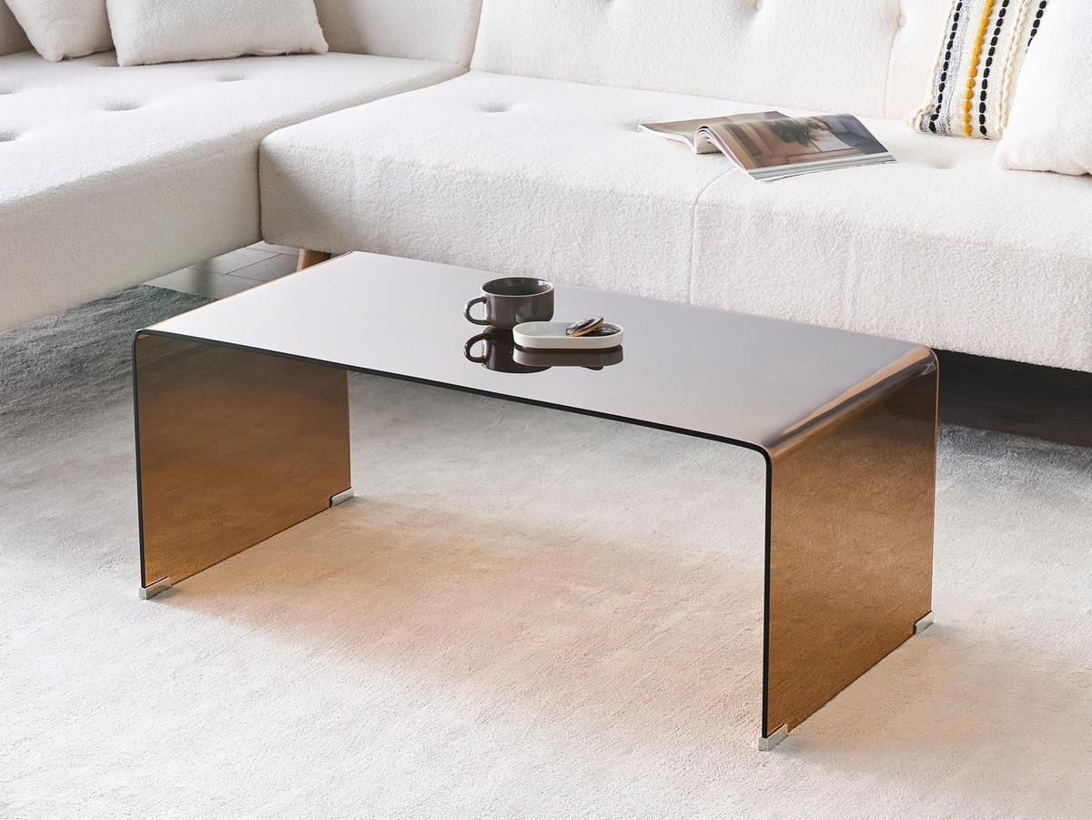 COUCHTISCH Braun Kendall - Braun, Glas (100/50/40cm) - Beliani