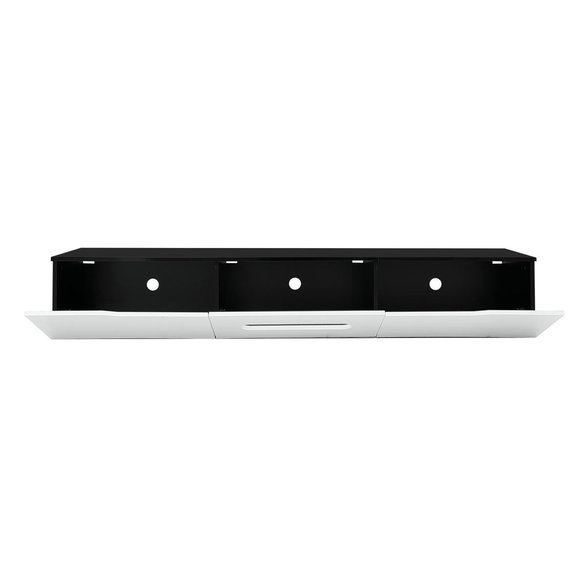 TV-ELEMENT180CM Schwarz-Weiß Hochglanz mit App-gesteuerter LED-Beleuchtung - Schwarz, Holz (46/16.5/133cm) - Raelunyi