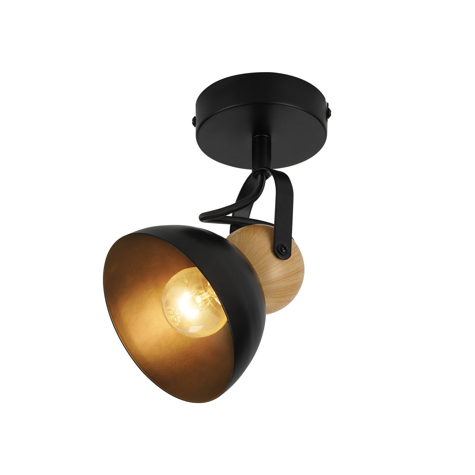 DECKENSTRAHLER Lumina 12/15/18 cm - Schwarz, Metall (18/12/15cm) - ZMH