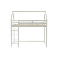 HAUSBETT - 1 Person - Holz, Platte - Weiß - - Weiß, Holz - Vente-Unique
