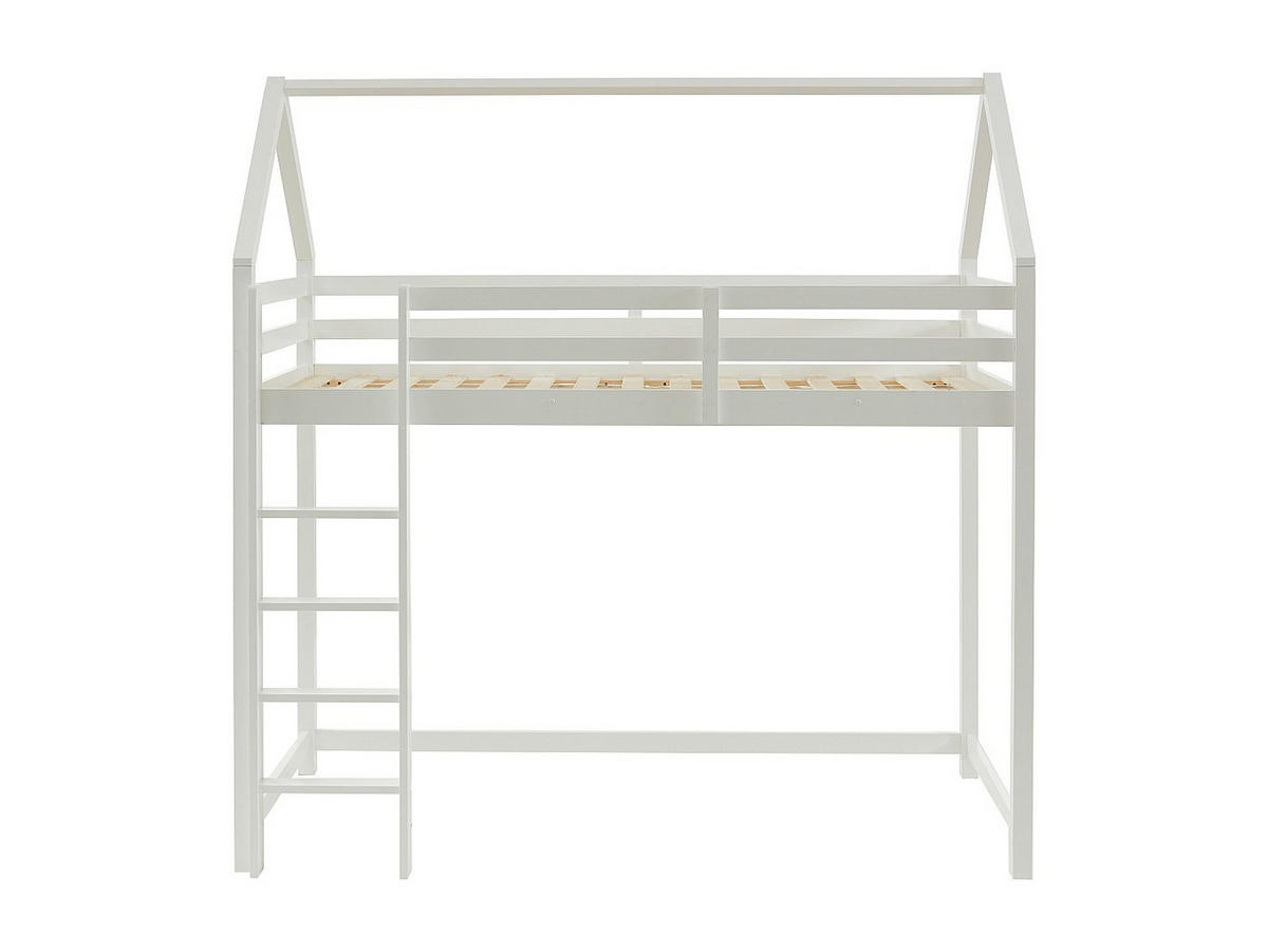 HOCHBETT Hausbett - Kiefernholz - 90 x 190 cm - Weiß - TARZIA - Weiß, Holz - Vente-Unique