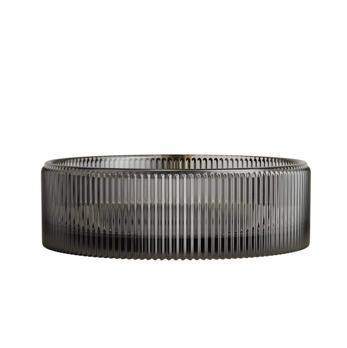 WASCHBECKENSCHALE 36x36x11.5 cm Schwarz Kristallglas mit Streifen - Schwarz, Glas (36/11.5/36cm) - Modfu