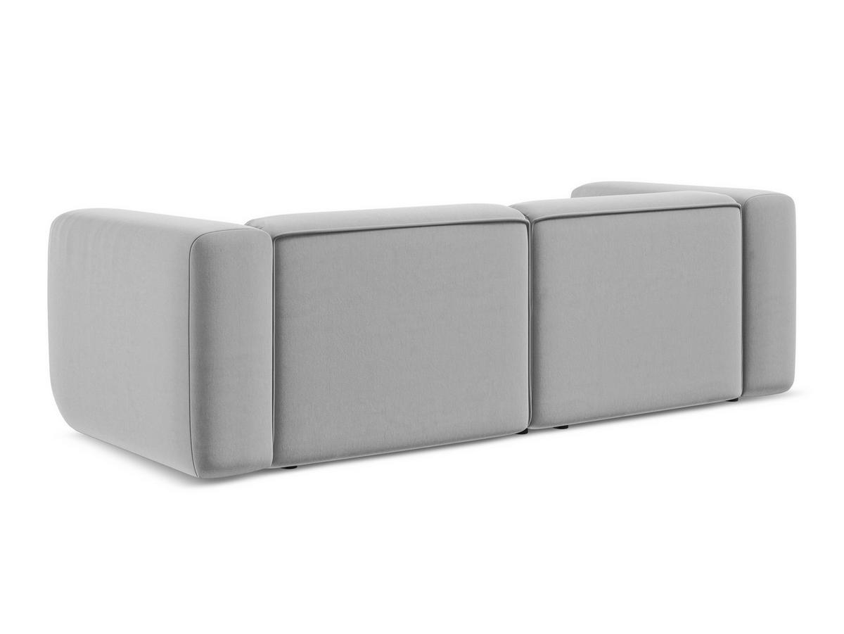 4-SITZER-SOFA Bouclé Stoff Grau - Silberfarben/Braun, Holz/Textil (270/73/95cm) - Makamii