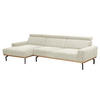 ECKSOFA mit Longchair links Katrien Cordstoff creme - Creme, Kunststoff (135/280cm) - 58aufmkessel