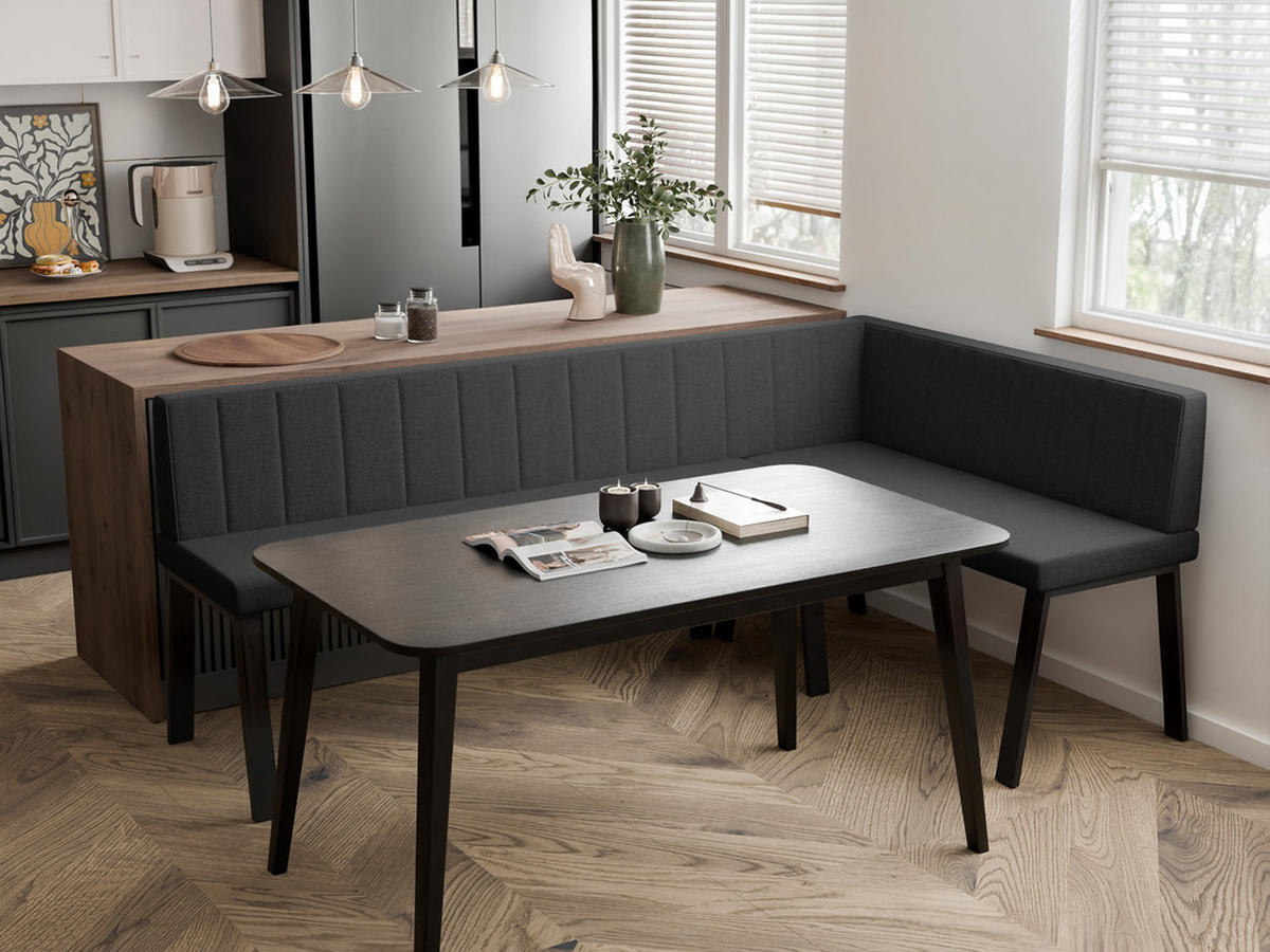 ECKBANK rechts MONO Y Webstoff gesteppt, 128/168 cm Anthrazit - Anthrazit, Textil/Metall (128/168cm) - Idohome