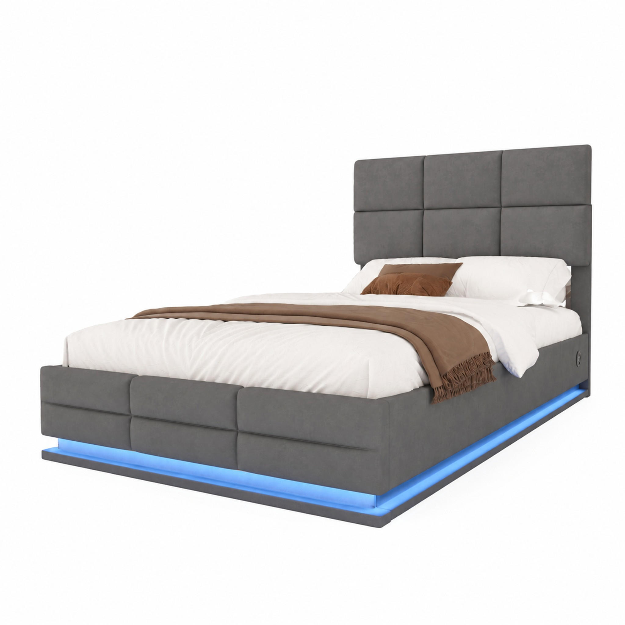 Beauniv Bett Dunkelgrau 90x200 cm