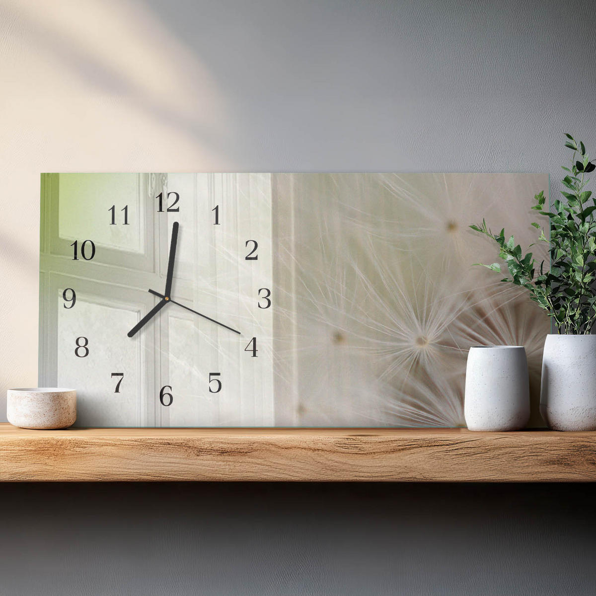 WANDUHR 60x30 cm - Zitronensäure - Creme, Glas (60/30/0.4cm) - TULUP