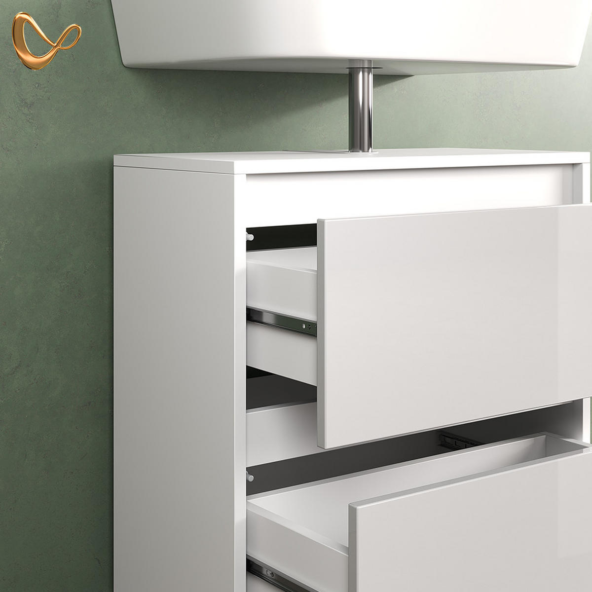 WASCHBECKENUNTERSCHRANK Savuto Weiß 60.2 x 62.1 cm - Weiß, Holzwerkstoff (60.2/62.1/30cm) - Livinity®