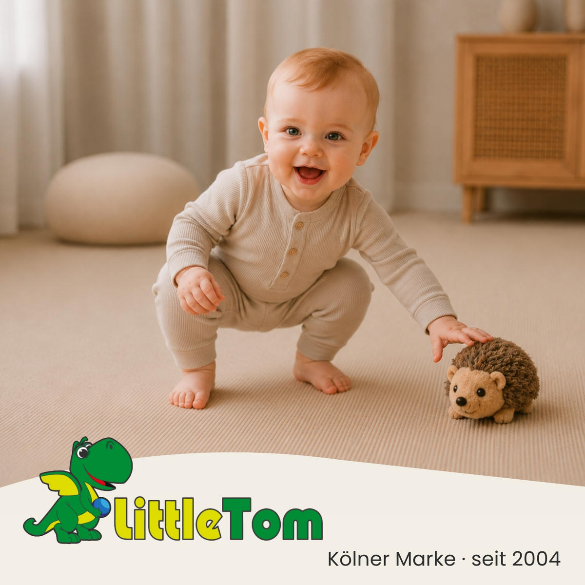 SPIELMATTE ab Null - 180/90/1 cm Puzzlematte Beige - Beige, Kunststoff (30/30cm) - Littletom