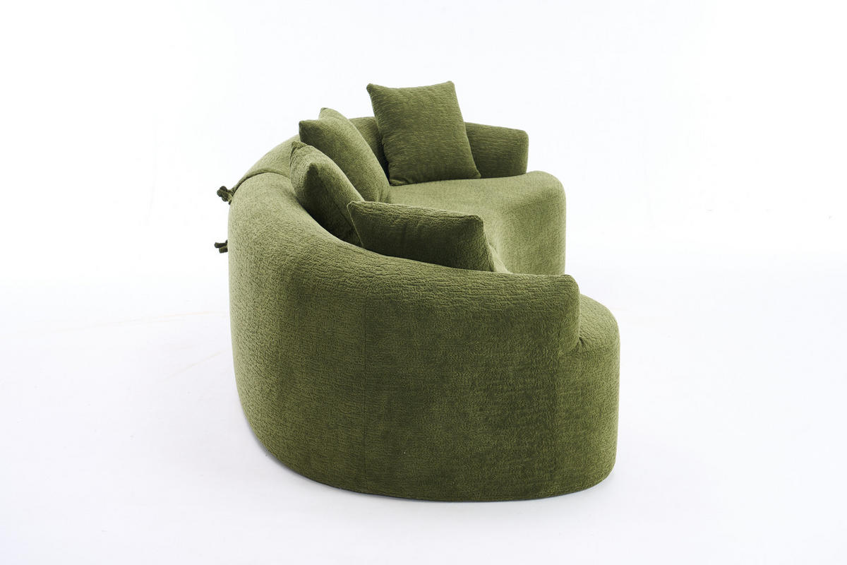 ECKSOFA 275/115/63 cm Grün Chenille - Grün, Textil (275/115cm) - Oxeza