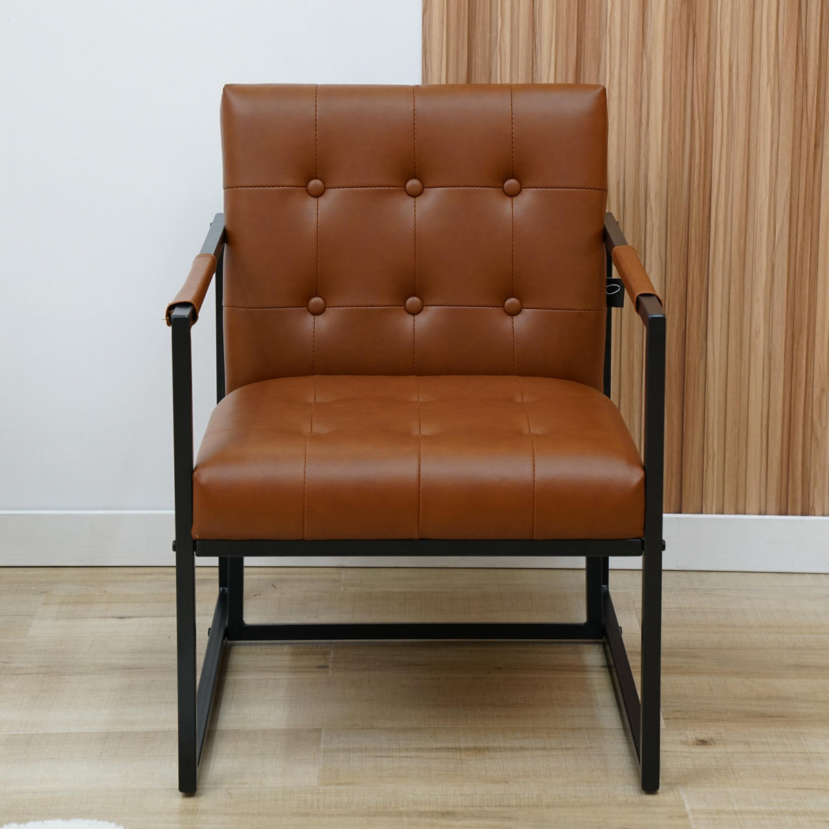 LOUNGESESSEL JONES Kunstleder Braun - Schwarz/Braun, Textil/Metall (53/73/69cm) - SVITA