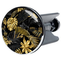 WASCHBECKENSTÖPSEL Golden Leaves - Goldfarben, Kunststoff/Metall (4/7/7cm) - Sanilo