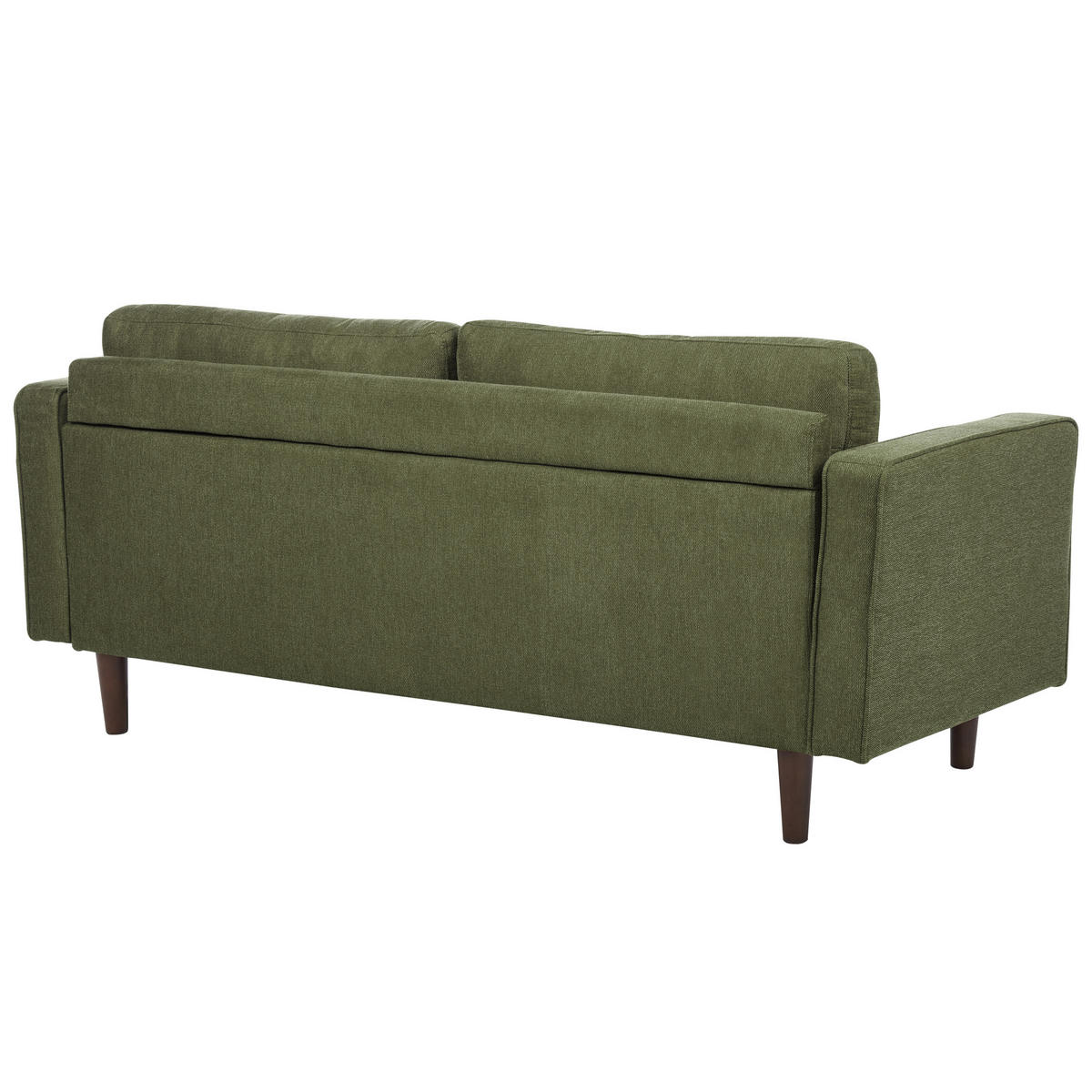 3-SITZER-SOFA dunkelgrün Nurmo - Dunkelbraun/Grün, Textil (177/78/74cm) - Beliani