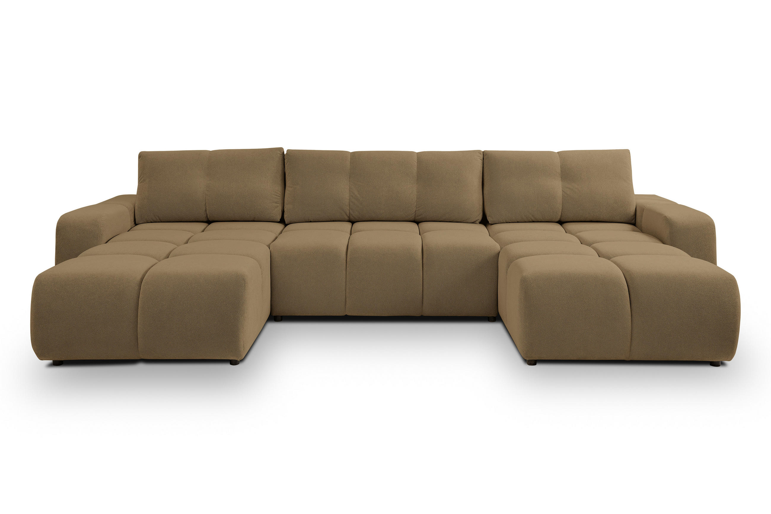 WOHNLANDSCHAFT Hosio Hellbraun 359/177/88 cm mit Schlaffunktion - Schwarz/Bronzefarben, Kunststoff/Textil (359/88/177cm) - AX Living