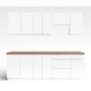 KÜCHENLEERBLOCK Aquileia 240 cm Weiß Matt mit Arbeitsplatte Eiche Artisan - Weiß/Eiche Artisan, Holzwerkstoff (240/157.8/60cm) - AX Living