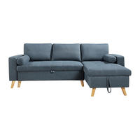 SCHLAFSOFA - 4 Personen - Stoff - Blaugrün - - Grün, Textil (225/88/146cm) - Vente-Unique