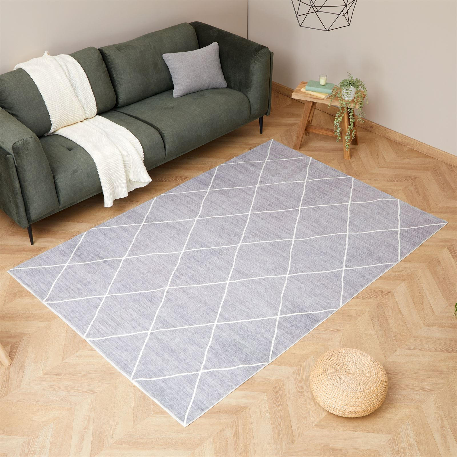 TEPPICH RHOMB - Grau, Textil (160/230cm) - IDIMEX