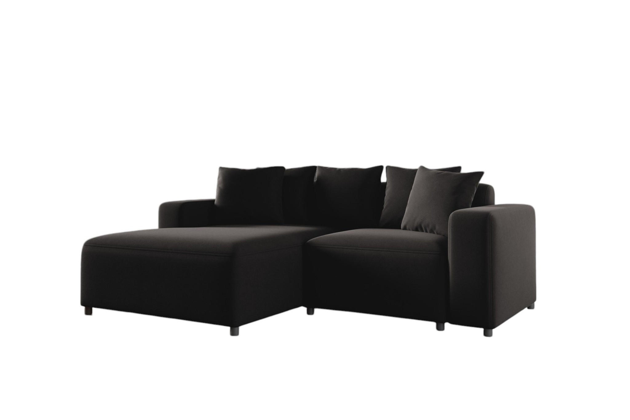 Fun Möbel Ecksofa Schwarz 240x165 cm